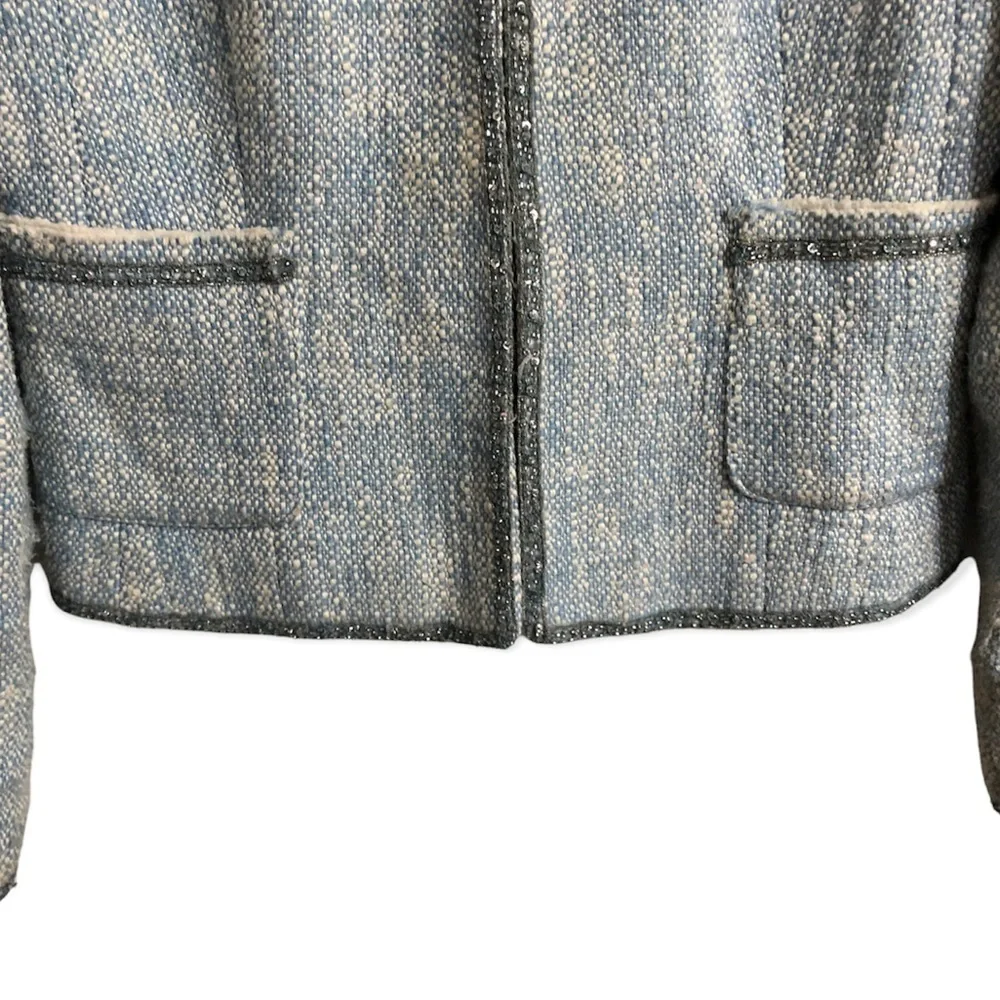 Walter Baker tweed jacket beaded embellishments